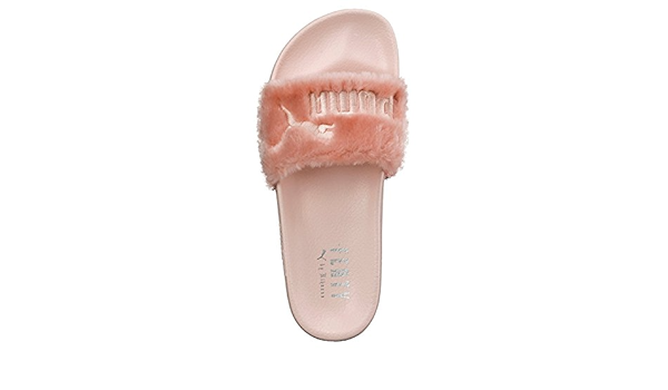 puma slides fur pink