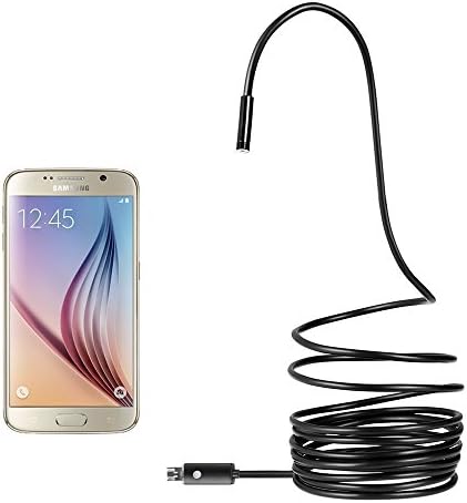 16.4ft USB Endoscope,WIFI Inspection Camera with 2.0 Megapixels 720P HD,6 LED Light Car Inspect Camera Rigid Wire,8.0mm Waterproof Video Snake Camera for Android Smartphont/Mac/PC/Laptop/Computer/Chromebook（Black）