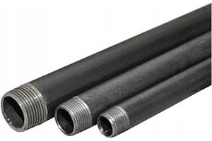 KNM TRADE Stahl Rohrnippel schwarz, 3/4 Zoll x 400 mm – beidseitig Gewinde AG, robust & hitzebeständig für Heizung, Industrie & Möbelbau-Projekte