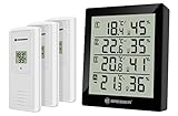 Bresser Thermometer Hygrometer Temeo Hygro Quadro inklusive 3 Außensensoren um bei 4 Umgebungen gleichzeitig Temperatur und Luftfeuchtigkeit zu messen und zu kontrollieren