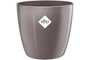 Elho Brussels Diamond Rond 20 - Pot De Fleurs pour Intérieur - Ø 20.0 x H 18.6 cm - Gris/Gris Perle
