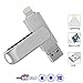 Produktbild Externer Speicherstick iPhone, USB 3.0 Stick- 128GB Memory Stick Metall USB Stick 3.0 iUSB Flash Drive für iOS Notebook Android Silber