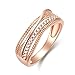 Produktbild WGY SportwarenKreuz Ringe Für Frauen Weiblichen Schmuck Zirkon Rose Gold Ring Weddding Partei Schmuck Ringe Partei Weibliche Geschenke Engagement, A