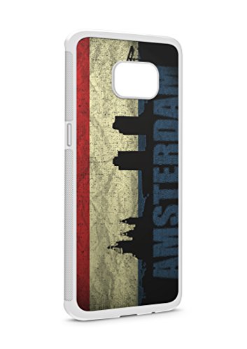 Samsung Galaxy S8 Holland Amsterdam SILIKON Flipcase Tasche Hülle Case Cover Schutz Handy Weiss