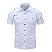 Produktbild Herren Hemd Klassisches Sommer Kurzarm Hemden T Shirt Einfarbige Splice Baumwolle Freizeithemd Zhen+ Männer Regular Fit Shirt Bluse Slim Fit Kurzarmhemd Oberteile für Freizeit Business Hochzeit