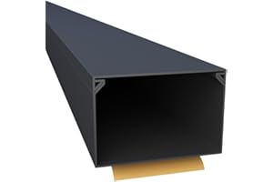 CILSON WDK6040SS 1700330 - Canaleta para cables autoadhesiva, 60 x 40 mm, 2 m, color negro - 2 unidades de 1 m / 1000 mm, tamaño XXL para grandes cantidades de cables, sujeción segura