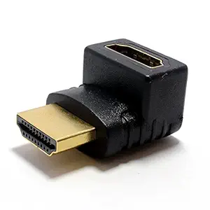 LS LAPSTER Quality Assured Gold Plated HDMI Male to Female Converter Connector Adapter 90 Degree L Shape for HDTV, Plasma TV, LED, LCD Etc  Black (LST-HDMI-m2f-90degree-B)