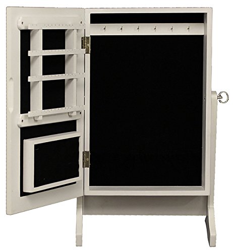 Schmuckschrank, mit Spiegel, weiss Höhe 59cm, Holz, Medium - 2