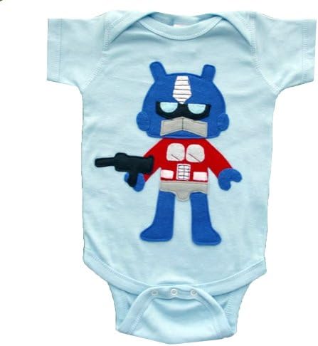 Transformers Inspired Optimus Prime Handmade Baby Rompersuit Bodysuit (18 months)