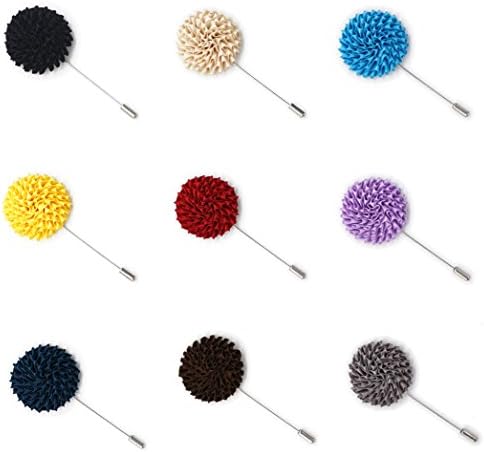 INNEE Handcrafted Lapel Flower 9pcs Boutonniere Pins in Clear Top Tin Box 9pcs Boutonniere Pins Handcrafted Lapel Flowers in Clear Top Tin Box by INNEE (Style G)