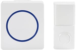 HEIDEMANN Kit de carillon sans fil Piezo I, 58 mélodies, signal d'appel optique, émetteur autosuffissant, éclairage nocturne, blanc