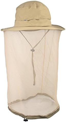 Sun Protection Hat UPF 50+ Safari Anti-Mosquito Net Hat Summer Hat Cap for Outdoor Khaki