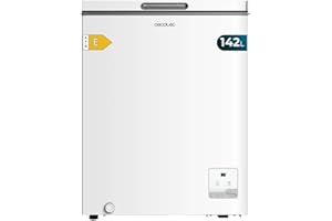 Cecotec Horizontal-Gefrierschrank Bolero CoolMarket Chest 142 White E. 142 l Fassungsvermögen, Inverter-Plus-Modus, Doppelfunktion, Schnellgefrieren, Innenkorb, elektronische Steuerung, Klasse E.