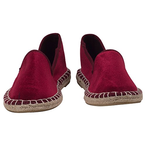 Japanwelt Espadrilles Samtschuhe Damen Pantoffeln - Samt Slipper Sommerschuhe Bordeaux Größe 37 - 3