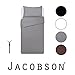 Produktbild Jacobson Bettwäsche SET 100% Baumwolle Renforce Bettbezug Kissenbezug mit RV (135x200 cm 4-teilig, Anthrazit-Grau)