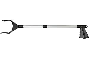 IBERIMARCAS Impugnatura meccanica da 32" con artiglio di precisione ed estensione del braccio, raccoglitrice di rifiuti con pinza rotante a 360°, punta magnetica e meccanismo di bloccaggio di sicurezza" (Grigio)