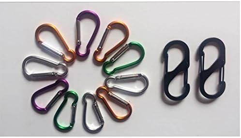 2"/5cm Assorted Colors D Shape Spring-loaded Gate Aluminum Carabiner for Home, Rv, Camping, Fishing, Hiking, Traveling and Keychain