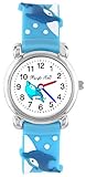 Pacific Time Kinder-Armbanduhr farbige Zeiger Kinderuhr Mädchenuhr Delfin Kinder Armbanduhr Mädchen Jungen Analog Uhr Quarz weiss blau 20349