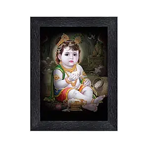 PnF Bal Krishna (Baby) Religious Wood Photo Frames with Acrylic Sheet (Glass) for Worship/Pooja(photoframe,Multicolour,8x6inch)-19020-