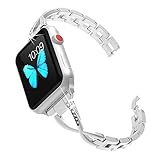 Gimartuk für Apple Armbanduhr Ersatz Band, Edelstahl Bling Strass 38/42 mm iWatch Armband Metall Armbanduhr Bands Jewelry Armband für Apple Watch Serie 3 2 1