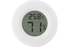 TNFEEON Mini Thermometer Hygrometer for Reptile, Electronic Digital LCD Pet Humidity Temperature Meter for Incubators Indoor Reptile Breeding Box Weather Station Greenhouse Basement[White](No Battery)