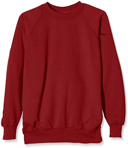 J Masters Schoolwear Boy's Unisex Crew Neck School Sweatshirt Jumper, Red (Maroon), Large (Manufacturer Size:42)