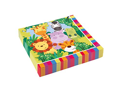 37-teiliges Party-Set Tiere – Dschungel – Jungle – Löwe, Zebra, Giraffe, Krokodil – Teller Becher Servietten Tischdecke für 8 Kinder - 4