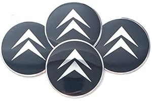 GBARAN 4 Pcs 55mm Car Wheel Center Hub Cap Stickers Decoration Tire Badge Trim Film for CITROEN Car Wheel Trims Modification Accessories