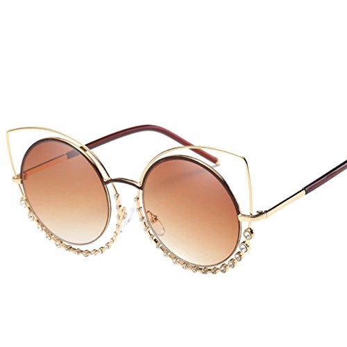 Preisvergleich Produktbild FEITONG Frauen Diamant Katzenaugen Sonnenbrille (B)