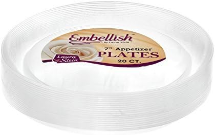 { 20 Pack } Hard Clear plastic Disposable Party Plates (7"-18cm)