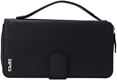 XMDZ iPhone 6/6s Zipper Handbag Case, Leather Pouch Zip Wallet Purse Wristlet Magnetic Cover Detachable Multi-purpose Organiser Compartment with Strap with Credit Card Holder Pocket for Men Women, Black
