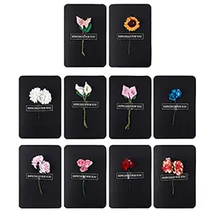 HEALLILY 10 Pcs Holiday Greeting Cards Creative birthday Christmas Blessing Postcards Message Cards with flower Valentines Day