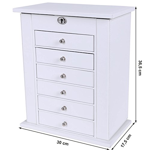 Songmics XXL Schmuckkästchen Schmucklade 7 Schichten mit Schubladen JBC06W - 7