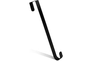 Kraft & Co Black Metal Wreath Hanger – Christmas Decoration Door Hook | 12 Inch Hanger for Displaying Indoor & Outdoor Homes | Ornament Holder for Halloween, Xmas, Weddings