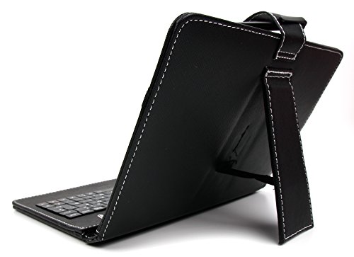 Schwarze Kunstleder-Tasche mit Stand und Deutscher Tastatur für das neue Aldi Medion LIFETAB E6912 (MD 99851) E-Tab Tablet mit eBook Reader Funktion Oktober 2016 - 9