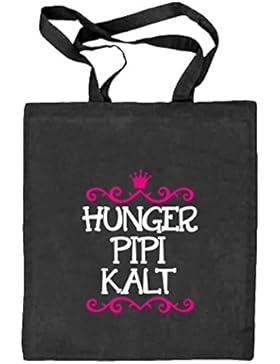 Shirtstreet24, Hunger Pipi Kalt, Prinzessin Natur Stoffbeutel Jute Tasche (ONE SIZE)