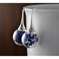 Echte Blüten Ohrringe -Versilbert-