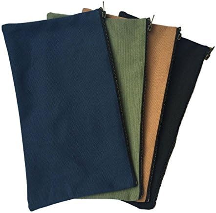 （4pcs）Small Multipurpose Household Tool Pouch，Waxed Canvas Zipper Tool Bags-Four colors-Freesize …