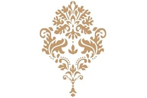 TODO-STENCIL Pochoir décoratif damassé 040 - Dimensions : 20 x 30 cm - Dimensions du motif : 17,7 x 25,6 cm