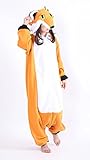 Aivtalk Erwachsene Tier Kostüme Pyjamas Jumpsuit Onesie Fuchs Cosplay Kostüm Flanell Cosplay Schlafanzug für Karneval Ostern Halloween Weihnacht Orange XL - 