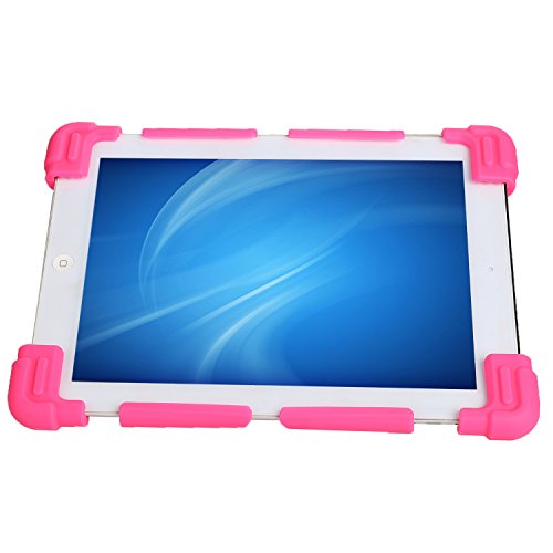 NEWSTYLE 8,9-10,5 Zoll Universal Tablet Ständer Halterung Hülle Ultra Slim Flexible Silikon Schutzhülle - Rosa