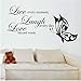 Produktbild HAJKSDS Wandbild Wandaufkleber 84X44 cm Live Jeden Moment Lachen Jeden Tag Schmetterlinge Wandaufkleber Für Wohnzimmer Wandtattoo Für Kinderzimmer Dekoration Zubehör