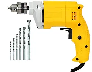 MLD 10mm Forward/Reverse Function Powerful Drill Machine for Wall, Metal, Wood Drilling with 5 pcs Wall bits for Wall Drilling