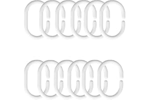 LMYZCBZL Anillas para Cortina de Ducha, 12 Pcs Anillas de Plástico para Cortinas, Anillos para Cortina de Duacha en Forma de C, para Cortinas