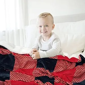 VAS COLLECTIONS All Season Sherpa Baby Blanket Comfy Soft Warm Blankets for Baby Girls and Boys/ Baby Wrapper/ Swaddle Blanket for 0 - 5 Years Kids Red Check