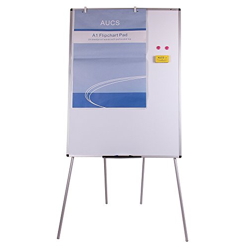 VIZ-PRO Pizarra blanca de caballete magnética, 120 x 90 cm