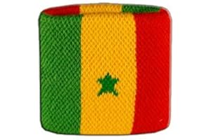 Digni® Poignet éponge avec Drapeau Sénégal - Pack de 2 pièces