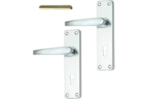 Merriway BH00002 Bright Aluminium Lock Handle Set, 150 mm (6 inch) Plate , Grey