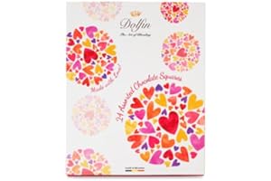 Dolfin 24 mini tabletas de chocolate "Amor" - Chocolate gourmet belga - Regalos para cumpleaños, aniversario, San Valentín, Navidad
