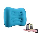Camping Kissen von HikentureTM - Leichtes Reisekissen - Aufblasbares Kopfkissen - Nackenkissen - Camping Pillow für Camping, Reise, Outdoor (Blau Grün Orange)